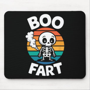 Boo Fart Funny Farting Skeleton For Halloween  Mouse Pad