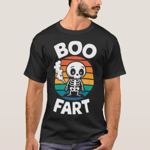 Boo Fart Funny Farting Skeleton For Halloween T-Shirt