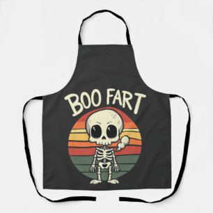 Boo fart Funny Spooky Pastel Ghost Goth Retro Apron