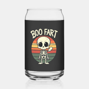 Boo fart Funny Spooky Pastel Ghost Goth Retro Can Glass
