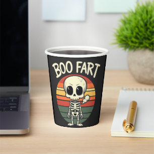 Boo fart Funny Spooky Pastel Ghost Goth Retro Paper Cups