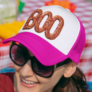Boo Faux Sequin Look Orange  Trucker Hat
