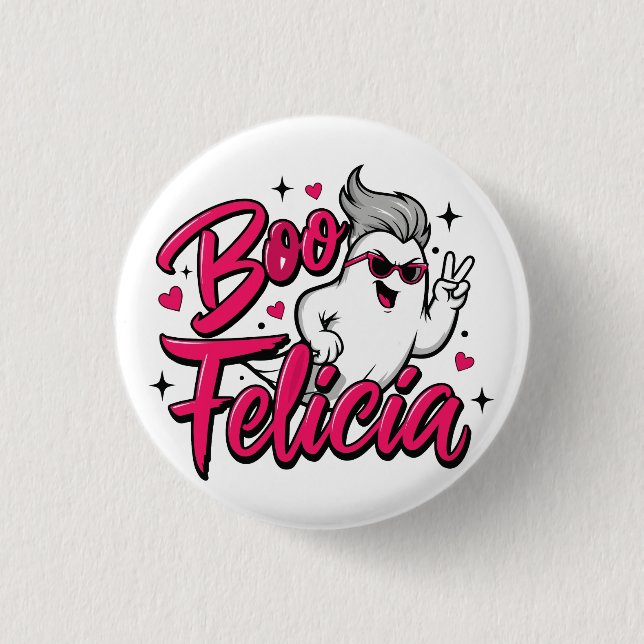  "Boo Felicia" spooky season 3 Cm Round Badge (Front)