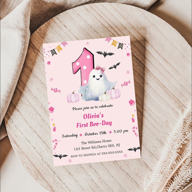 Boo First Birthday  Invitation (Creator Uploaded)