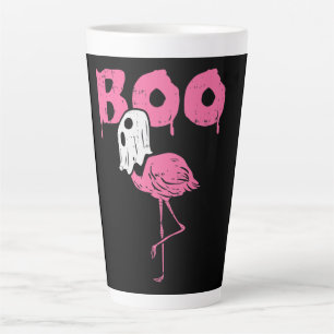 Boo Flamingo Ghost Fun Halloween Animal Bird Men Latte Mug