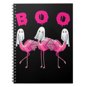 Boo Flamingo Halloween Flamingo Ghost Notebook