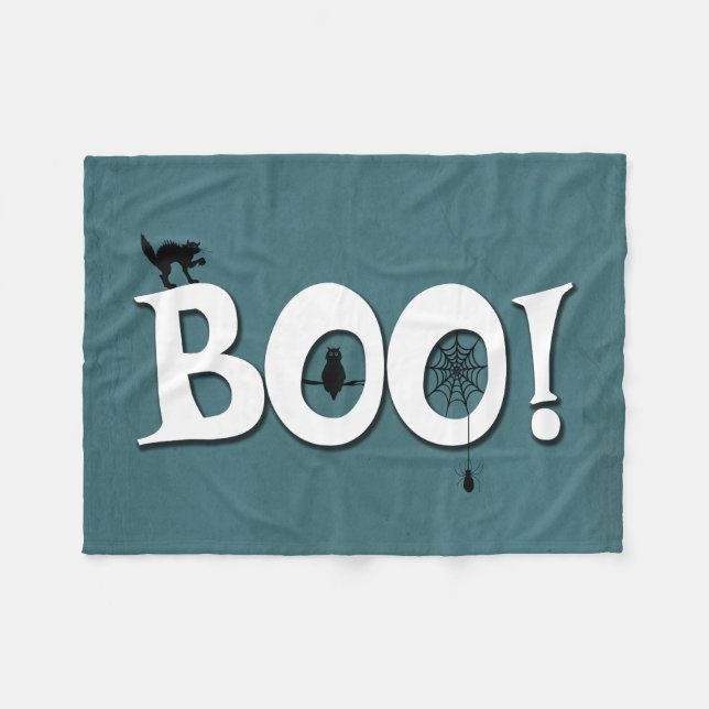 Boo! Fleece Blanket (Front (Horizontal))