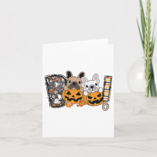 Boo French Bulldog Pumpkin Candy Dog Puppy Hallowe Card