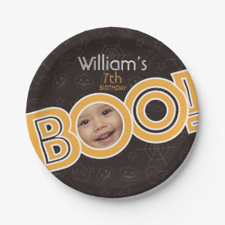 Boo!! fun Halloween birthday card Paper Plate