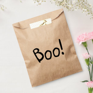 Boo funny cute handwritten typography Halloween Favour Bags