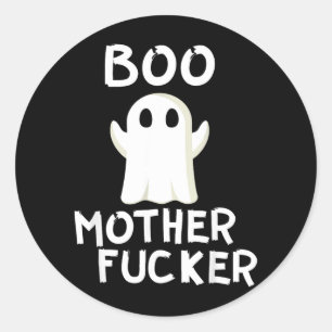 Boo Funny Ghost Halloween Costume Classic Round Sticker