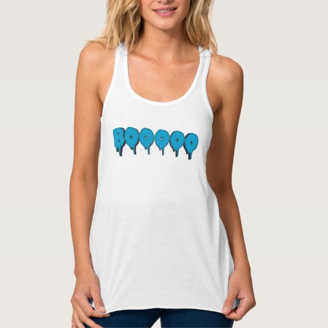 boo funny ghost text singlet (Front)