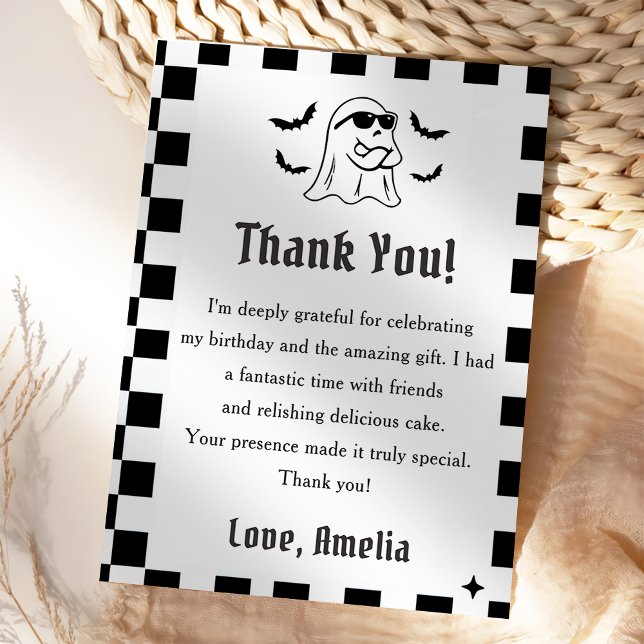 Boo Funny Halloween Party Thank You Card (Creator Uploaded)