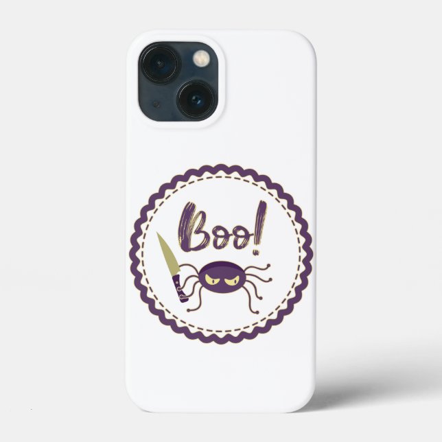 Boo funny Halloween spider character knife hand Case-Mate iPhone Case (Back)