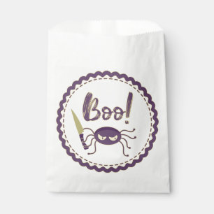 Boo funny Halloween spider character knife hand Favour Bags
