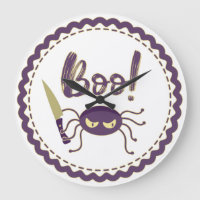 Boo funny Halloween spider character knife hand