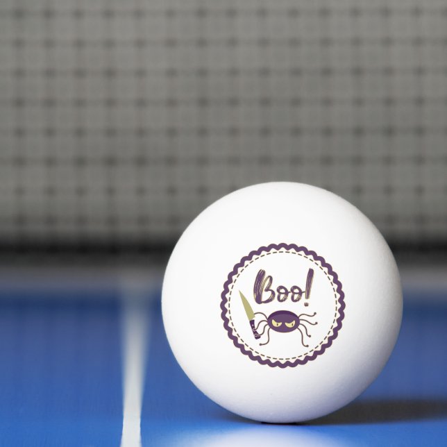 Boo funny Halloween spider character knife hand Ping Pong Ball (Net)