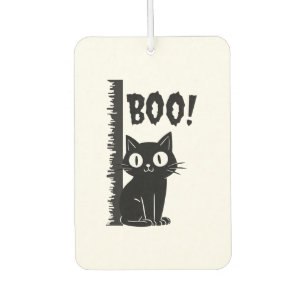 Boo! Funny Hiding Peekaboo Scary Halloween Cat Car Air Freshener