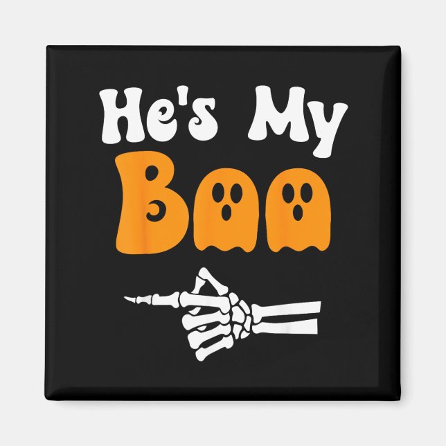 Boo Funny Matching Halloween Couples Boo Magnet (Front)