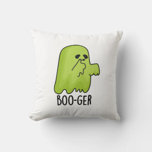 Boo-ger Funny Halloween Booger Ghost Pun  Cushion