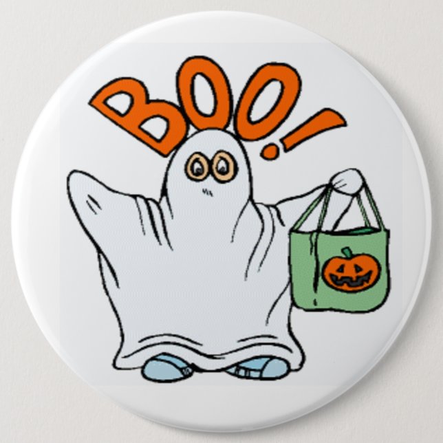 BOO ! GHOST 6 CM ROUND BADGE (Front)