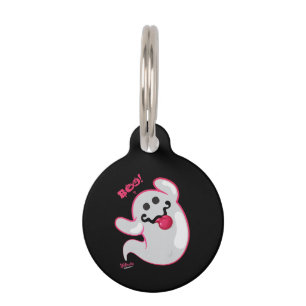 Boo Ghost Bats Spider Creepy Halloween Pet Tag