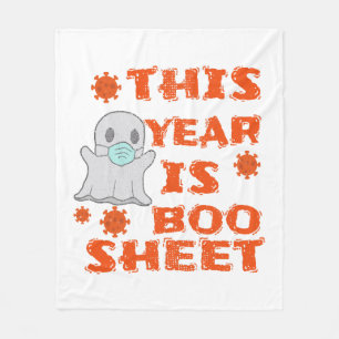 Boo Ghost Halloween Halloween Fleece Blanket