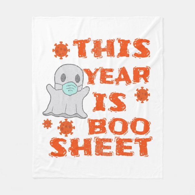 Boo Ghost Halloween Halloween Fleece Blanket (Front)