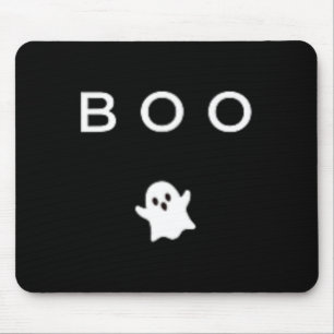Boo Ghost Halloween Subtle Minimal Fall Fun Trick  Mouse Pad