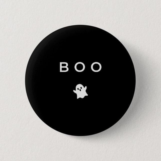 Boo Ghost Halloween Subtle Minimal Fall Funny Tric 6 Cm Round Badge (Front)