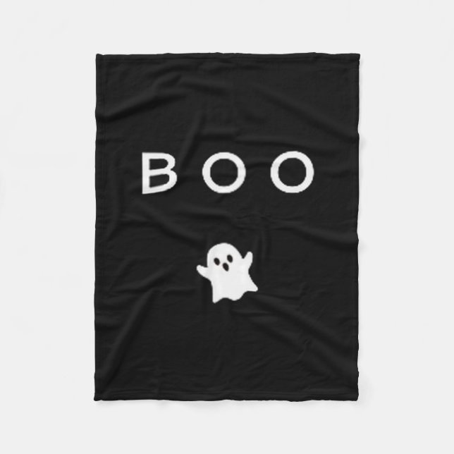 Boo Ghost Halloween Subtle Minimal Fall Funny Tric Fleece Blanket (Front)