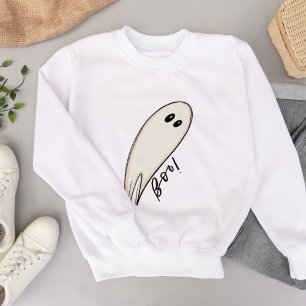 Boo Ghost Illustration Halloween Sweatshirt