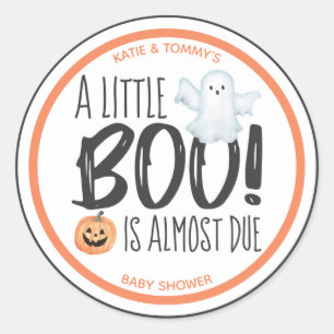 Boo Ghost Jack O'Lantern Halloween Baby Shower Classic Round Sticker