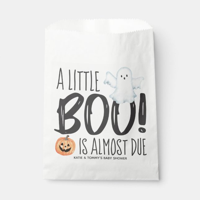 Boo Ghost Jack O'Lantern Halloween Baby Shower Favour Bags (Front)