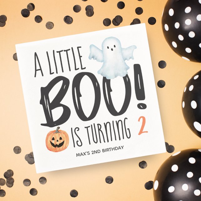 Boo Ghost Jack O'Lantern Halloween Birthday Napkin (Creator Uploaded)