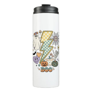 Boo Ghost Lightning Bolt Skeleton Hand Pumpkins Thermal Tumbler