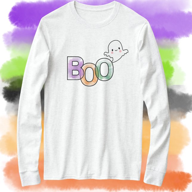 Boo Ghost Long Sleeve Fall Halloween Tshirt (Creator Uploaded)