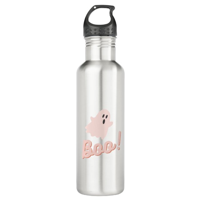 Boo ghost pink halloween 710 ml water bottle (Front)