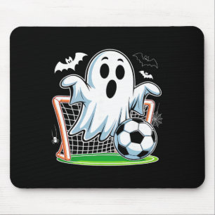 Boo Ghost Playing Soccer Funny Halloween Soccer Co Mouse Pad