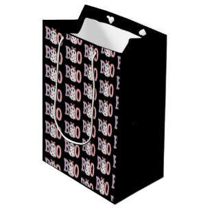 Boo Ghost Purple Pink Cute Black Halloween Medium Gift Bag