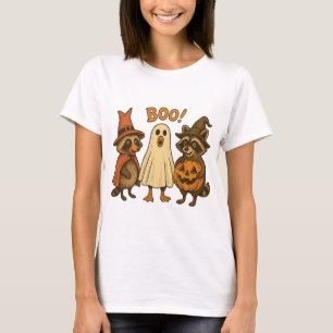 Boo ghost raccoon png|halloween goose png|witch ra T-Shirt