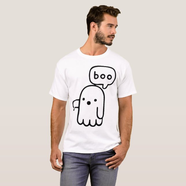Boo Ghost Thumbs Down-Ghost Of Disapproval meme-T- T-Shirt (Front Full)