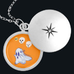 Boo Ghost UK 31 Spooky USA Skull October Halloween Locket Necklace<br><div class="desc">Boo Ghost UK 31 Spooky USA Skull October Halloween. Best gifts for Halloween Festival T-shirts, Ghost Puzzle, Trick or Treat iPhone Case, Spooky Tees, Skull Sticker, Spirit Mug, Birthday Tees, Anniversary T-shirts, Christmas, and Birthday T-shirts. Round Locket, Silver Plated. The Colourful designer-fitting outfits for Festival lovers, Thanksgiving lovers, Halloween Celebration,...</div>