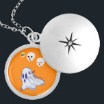 Boo Ghost UK 31 Spooky USA Skull October Halloween Locket Necklace<br><div class="desc">Boo Ghost UK 31 Spooky USA Skull October Halloween. Best gifts for Halloween Festival T-shirts, Ghost Puzzle, Trick or Treat iPhone Case, Spooky Tees, Skull Sticker, Spirit Mug, Birthday Tees, Anniversary T-shirts, Christmas, and Birthday T-shirts. Round Locket, Silver Plated. The Colourful designer-fitting outfits for Festival lovers, Thanksgiving lovers, Halloween Celebration,...</div>