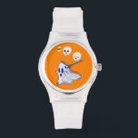 Boo Ghost UK 31 Spooky USA Skull October Halloween Watch<br><div class="desc">Boo Ghost UK 31 Spooky USA Skull October Halloween. Best gifts for Halloween Festival T-shirts, Ghost Puzzle, Trick or Treat iPhone Case, Spooky Tees, Skull Sticker, Spirit Mug, Birthday Tees, Anniversary T-shirts, Christmas, and Birthday T-shirts. Sporty Pink Silicon Watch. The Colourful designer-fitting outfits for Festival lovers, Thanksgiving lovers, Halloween Celebration,...</div>
