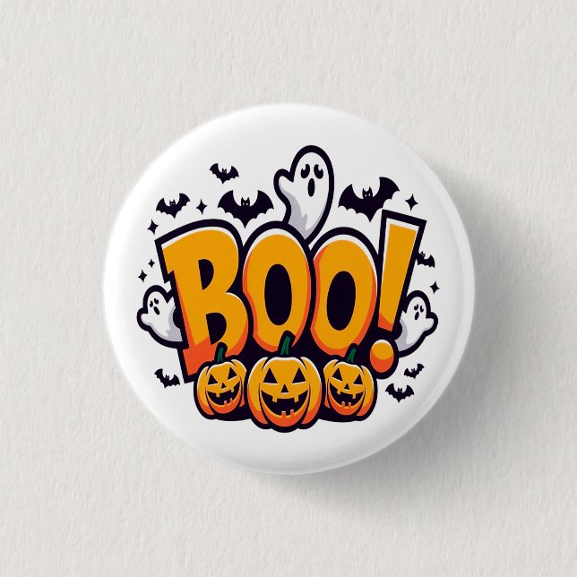 Boo ghosts halloween  3 cm round badge (Front)