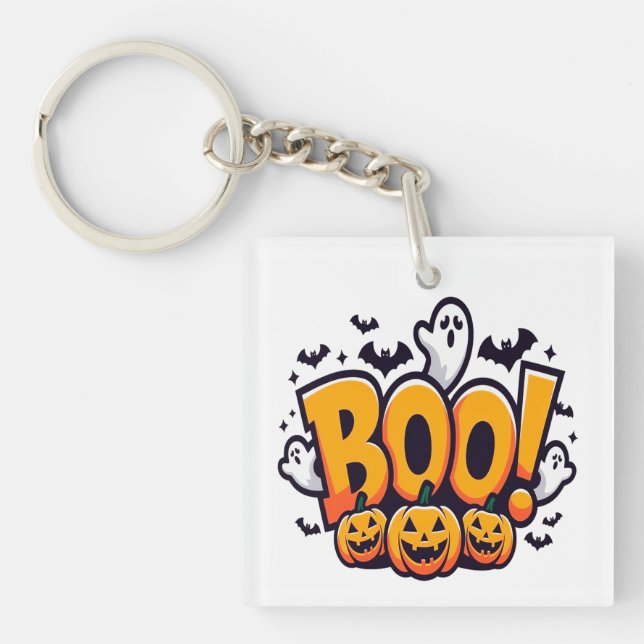 Boo ghosts halloween  key ring (Front)