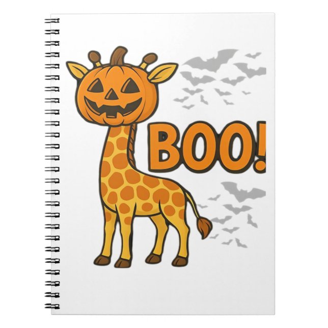 Boo Giraffe Halloween Costume Giraffe Lover Spooky Notebook (Front)