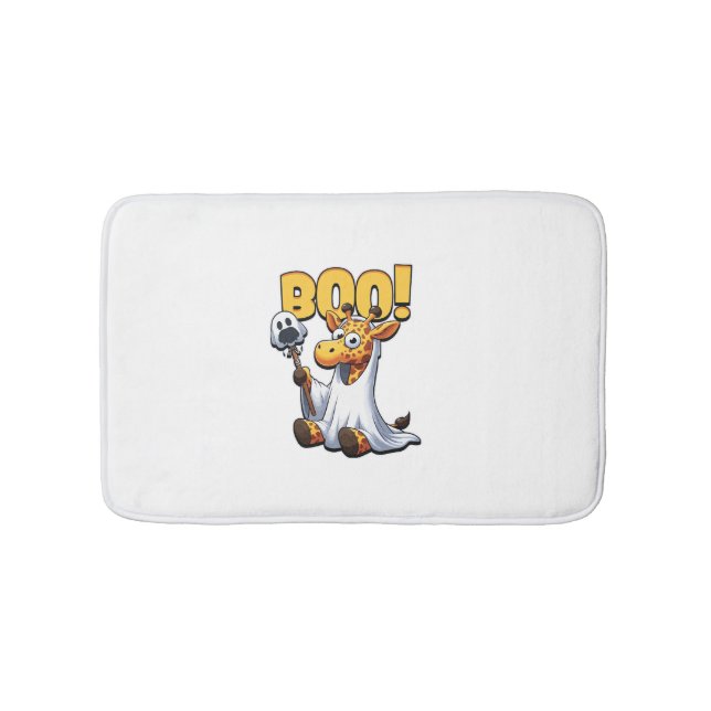 Boo Giraffe Halloween Ghost Giraffe  _1 Bath Mat (Front)
