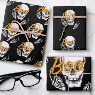 Boo glasses skull👓 wrapping paper sheet